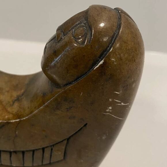 VTG Eunice Henry 'Husband and Wife" Soapstone Carved Small Sculpture MCM Signed - Picture 9 of 10